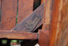 Stickley Brothers signature "Quaint" brass tag underneath chair bottom